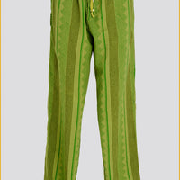 Colvert - Cotton Voile Block Print Long Pants with Hand Carved Bone Buttons (7424871923908)