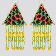 Woven Silk Pyramid Earrings