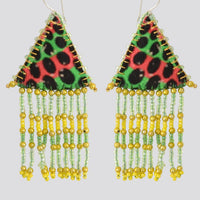 Woven Silk Pyramid Earrings