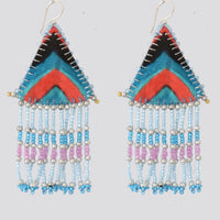 Woven Silk Pyramid Earrings