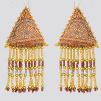 Woven Silk Pyramid Earrings