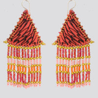 Woven Silk Pyramid Earrings