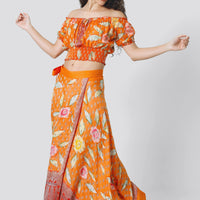 Ksenia Silk Wrap Skirt - Hand Painted