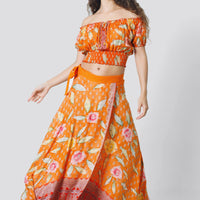 Ksenia Silk Wrap Skirt - Hand Painted