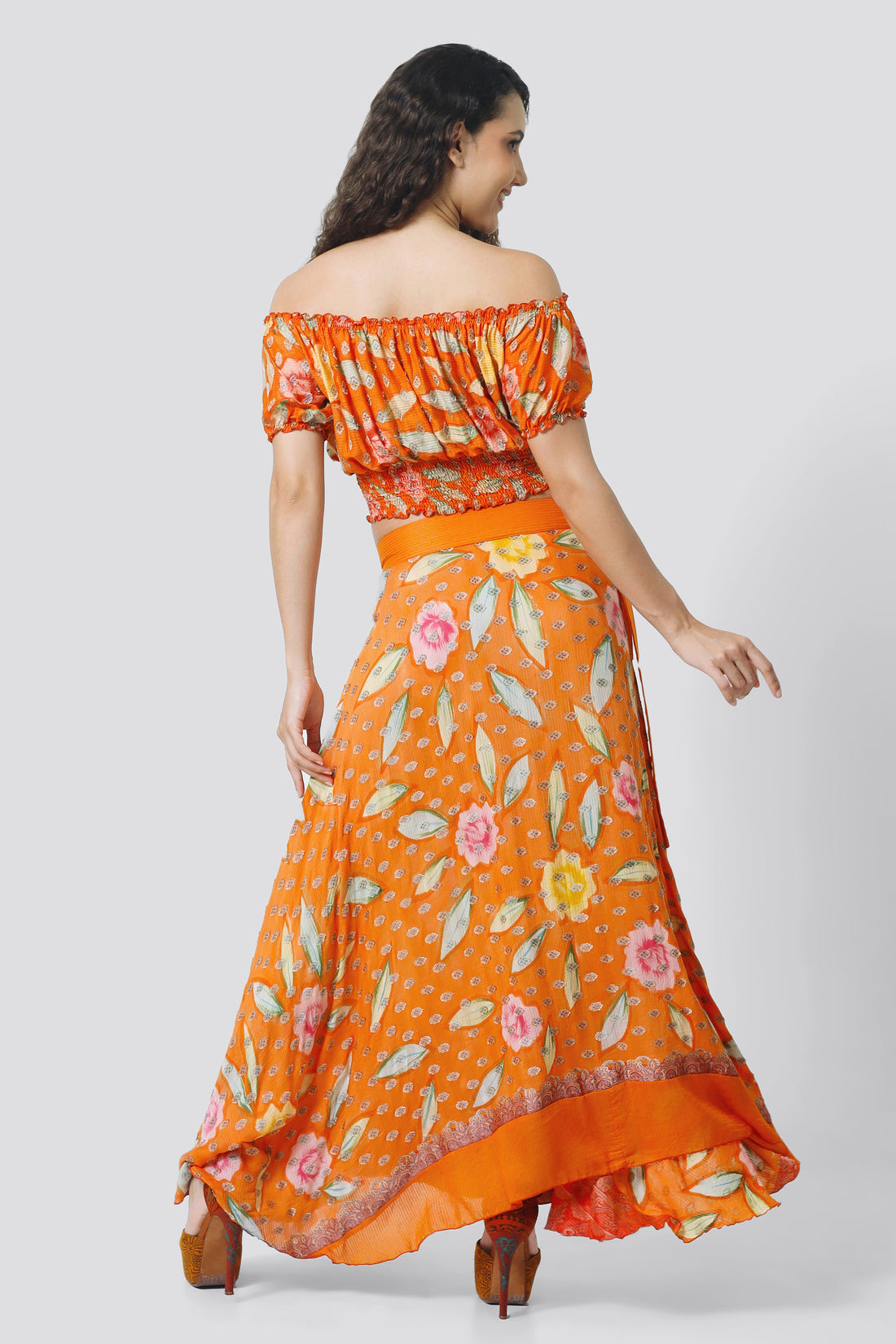 Ksenia Silk Wrap Skirt - Hand Painted