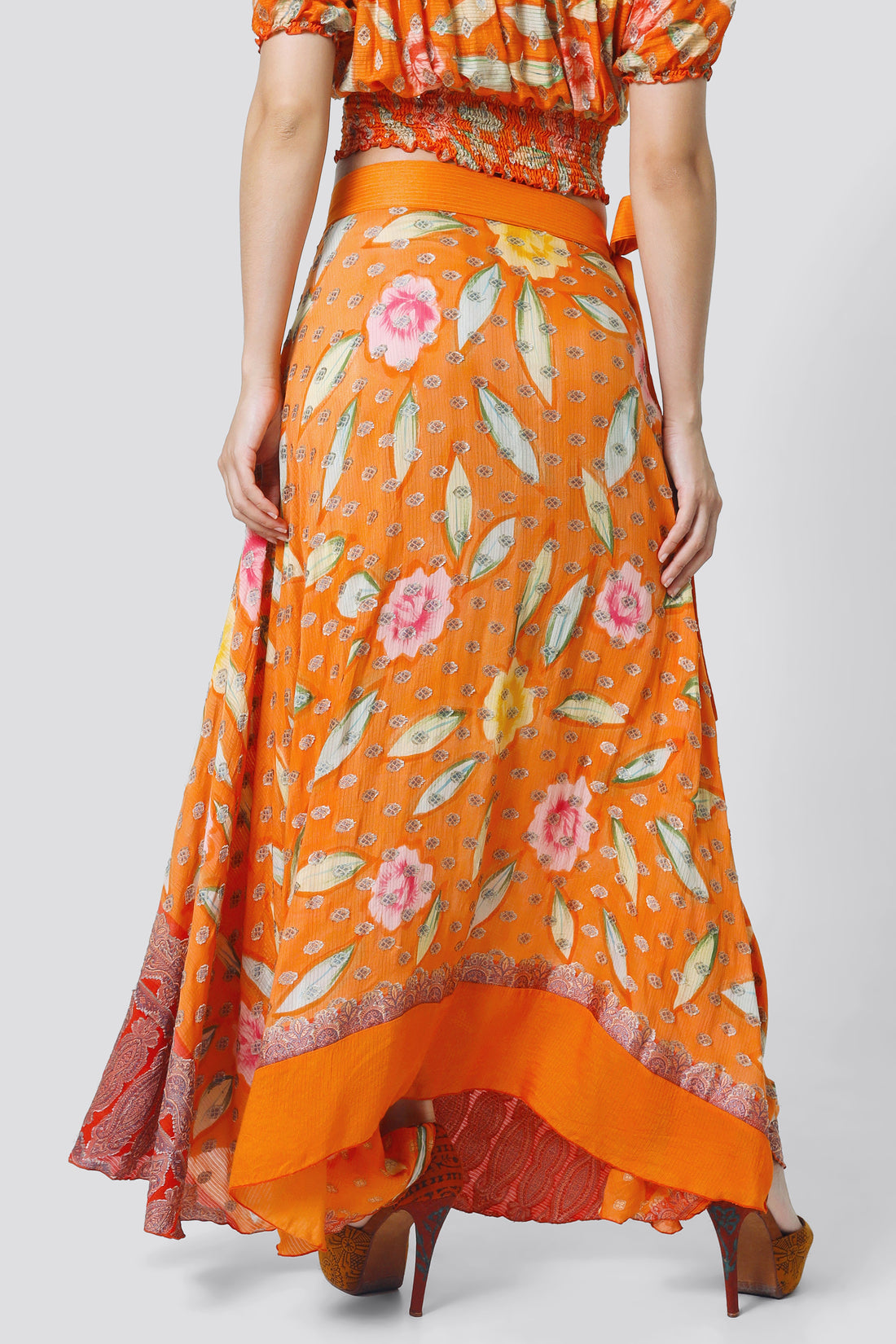Ksenia Silk Wrap Skirt - Hand Painted