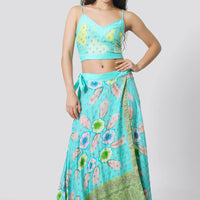 Ksenia Silk Wrap Skirt - Hand Painted
