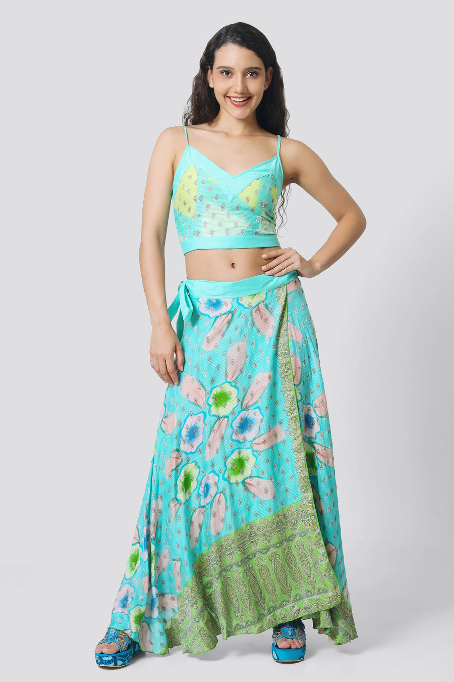Ksenia Silk Wrap Skirt - Hand Painted
