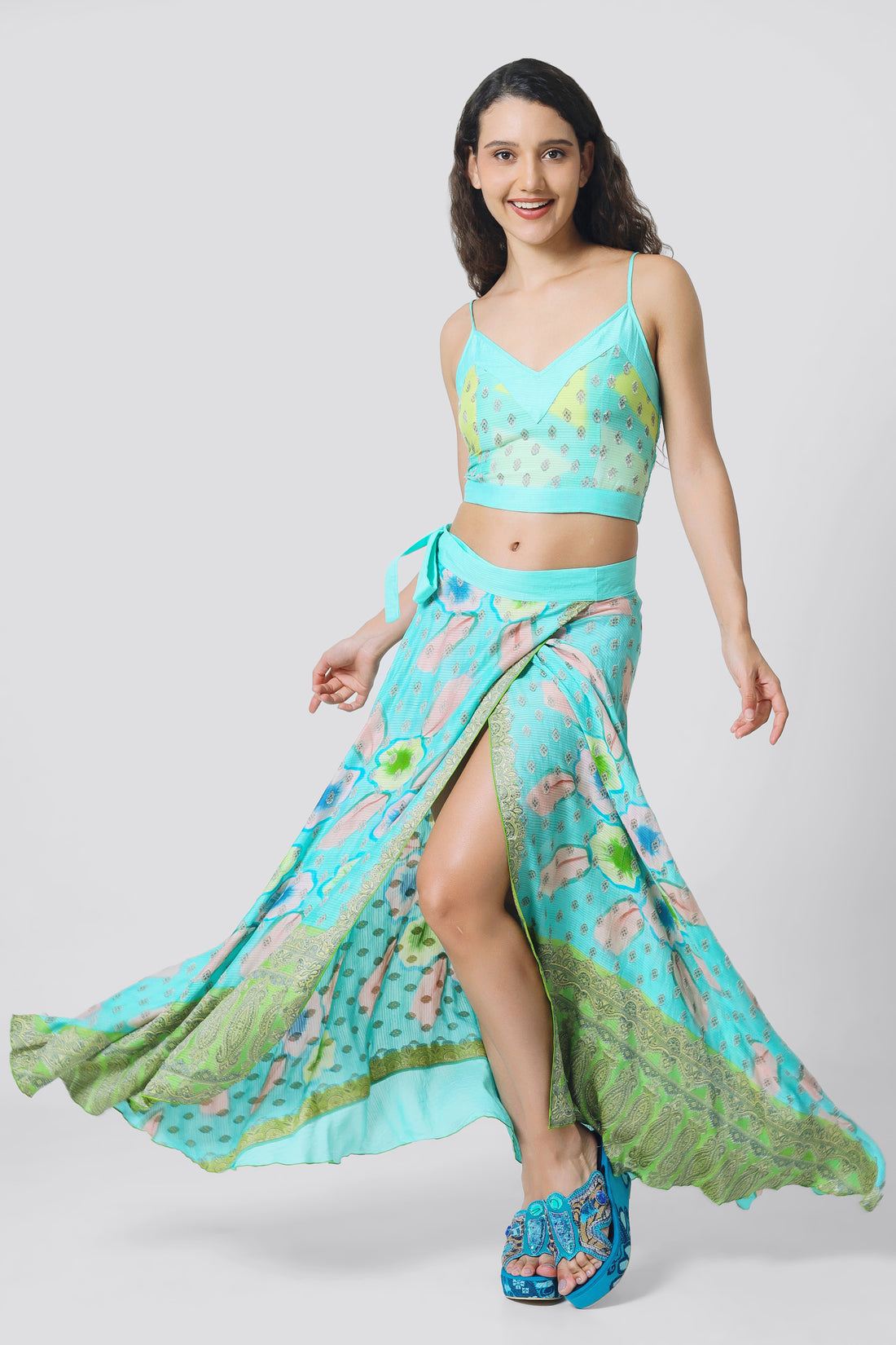Ksenia Silk Wrap Skirt - Hand Painted