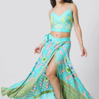 Ksenia Silk Wrap Skirt - Hand Painted