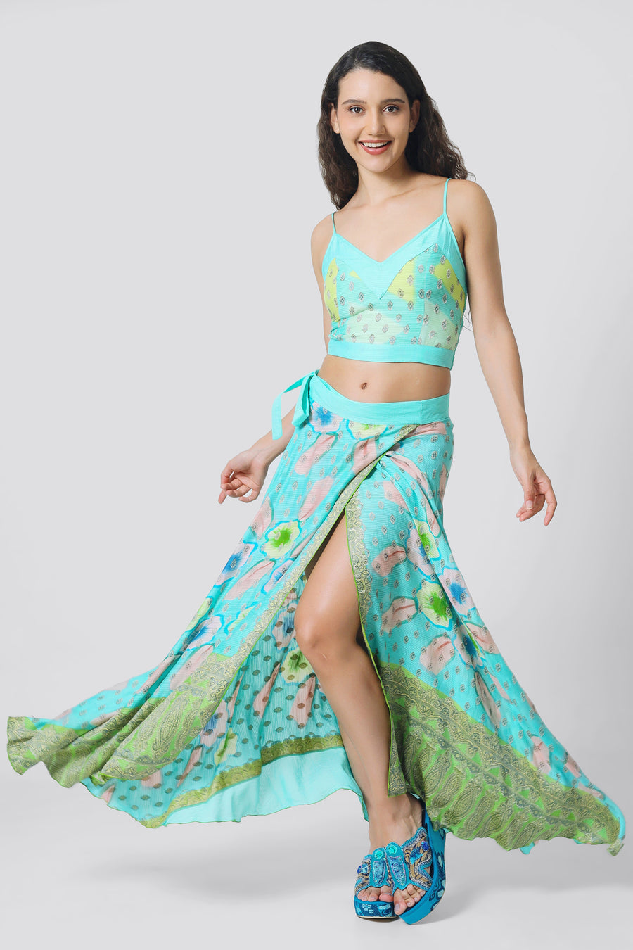 Ksenia Silk Wrap Skirt - Hand Painted