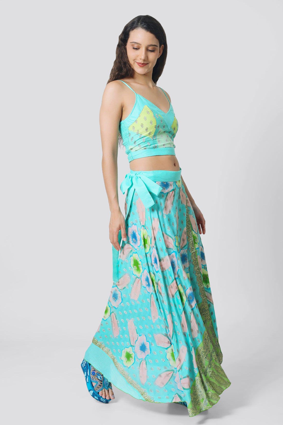 Ksenia Silk Wrap Skirt - Hand Painted