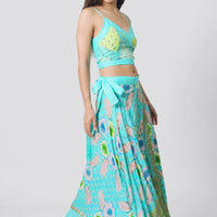 Ksenia Silk Wrap Skirt - Hand Painted