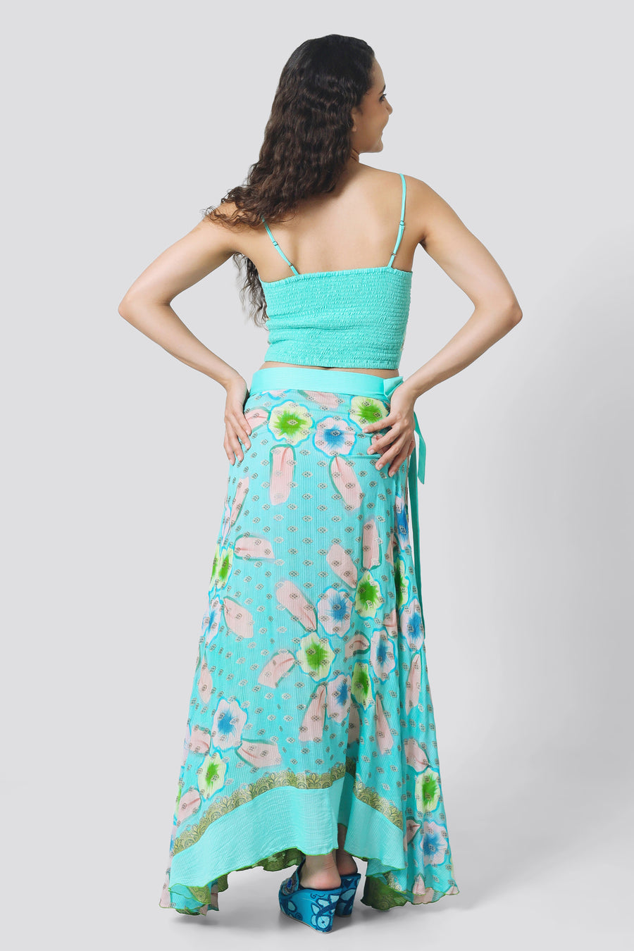 Ksenia Silk Wrap Skirt - Hand Painted