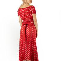 Rylee Hand Cut Silk Top With Elastic Waist & Shoulder (4490982555753)