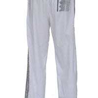 Lio Pants - Cotton Twill Carved Wood Block Print with Hand Carved Bone Buttons (7305853239492)