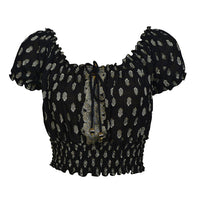 Rylee Hand Cut Silk Top With Elastic Waist & Shoulder (4490982555753)
