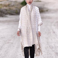 Julia Shawl Neck Silk Jacket - Hand Cut Silk Free Size (4400494248041)
